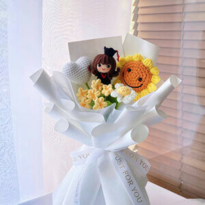 Smiley Sunshine Graduation Crochet Bouquet